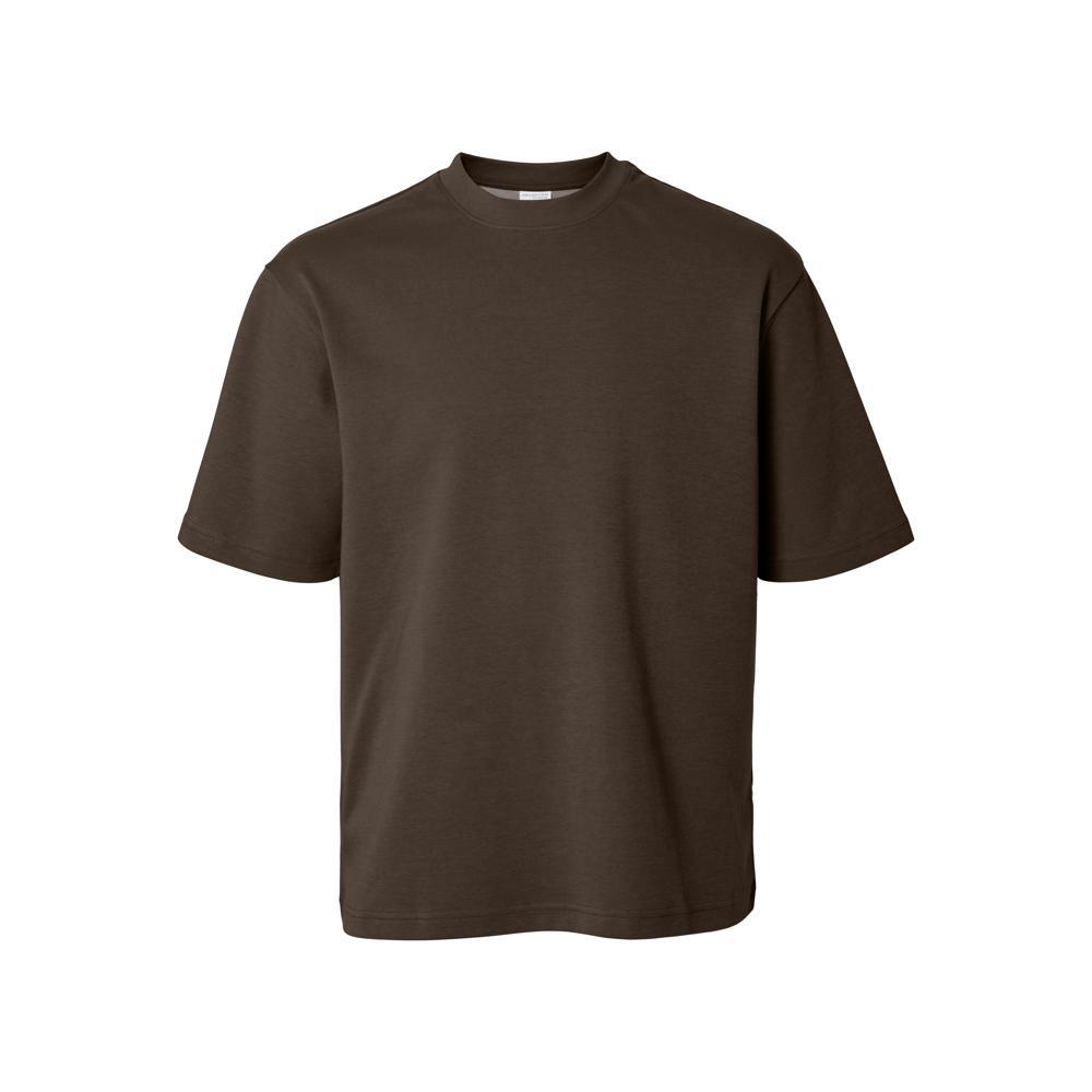 Selected Homme Brown Loose Fit T-Shirt